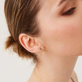 Sterling Silver Black Jewelled Mini Safety Pin Stud Earrings